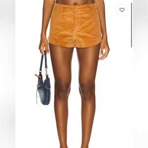 Lioness Corduroy High-Waist Shorts in Mustard